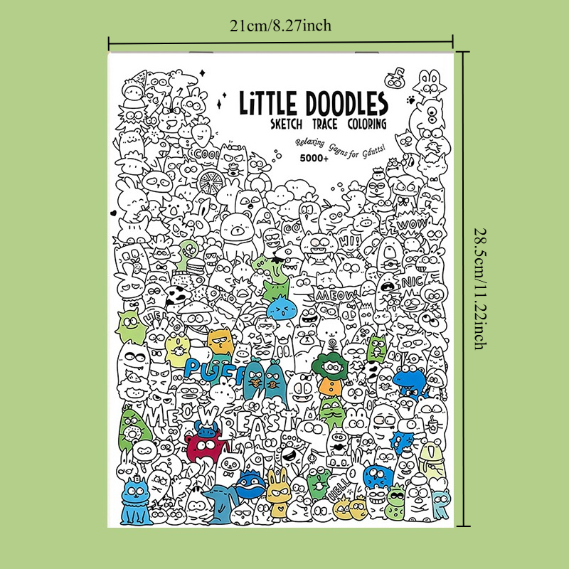 16ページの「小さな落書き」大人向け塗り絵ブック。スケッチと - Adult Coloring Book Stress Relief のレビューと価格