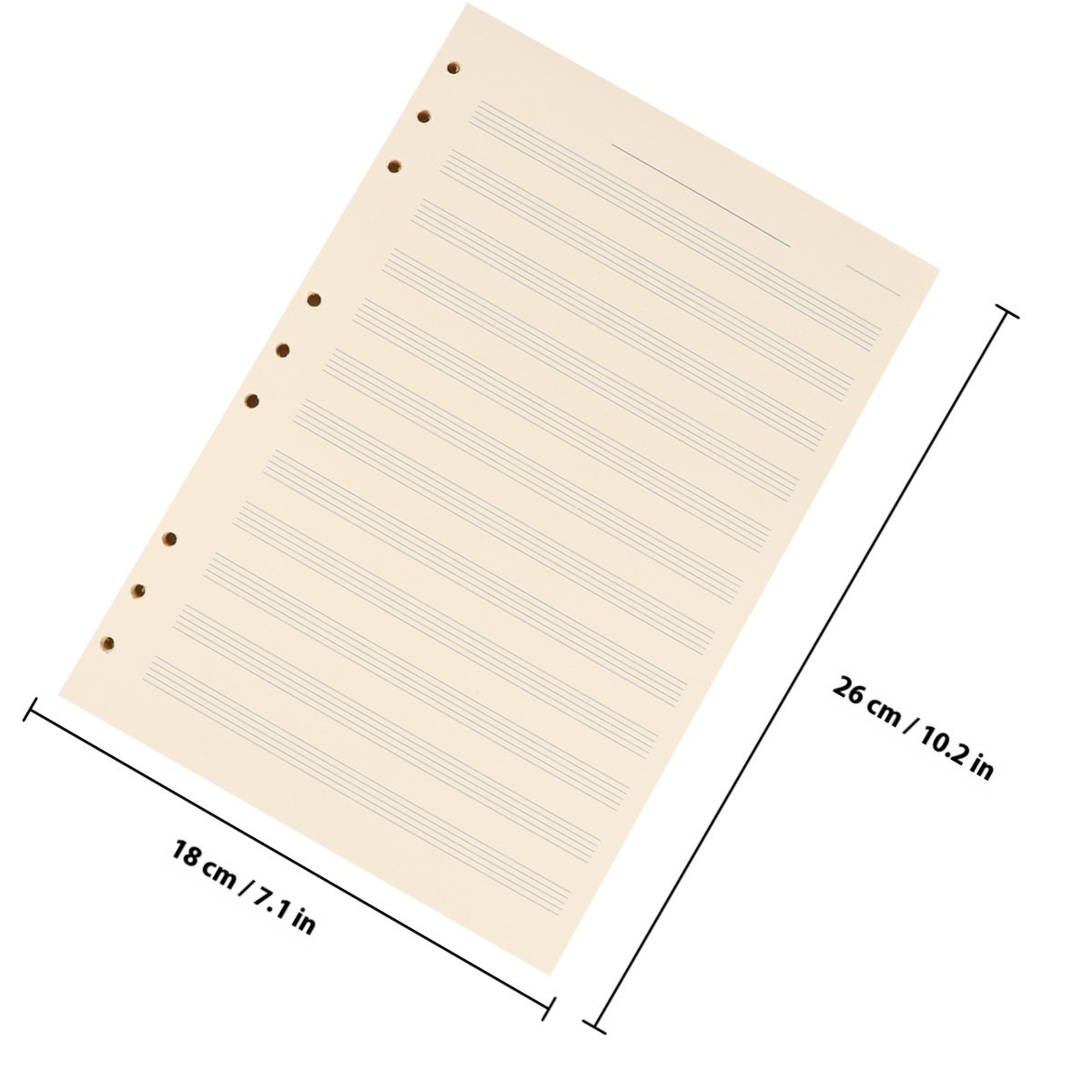 100枚入り、5線譜、2mm間隔の楽譜用紙。学生や作曲家向け - Blank Sheet Music Notebook のレビューと価格